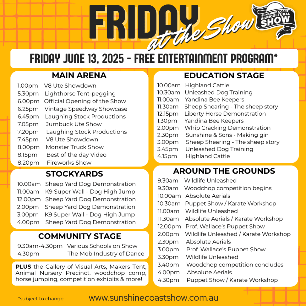Fridays Free Entertainment Program 2025