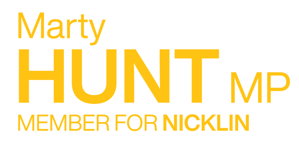 Marty Hunt wordmark yellow