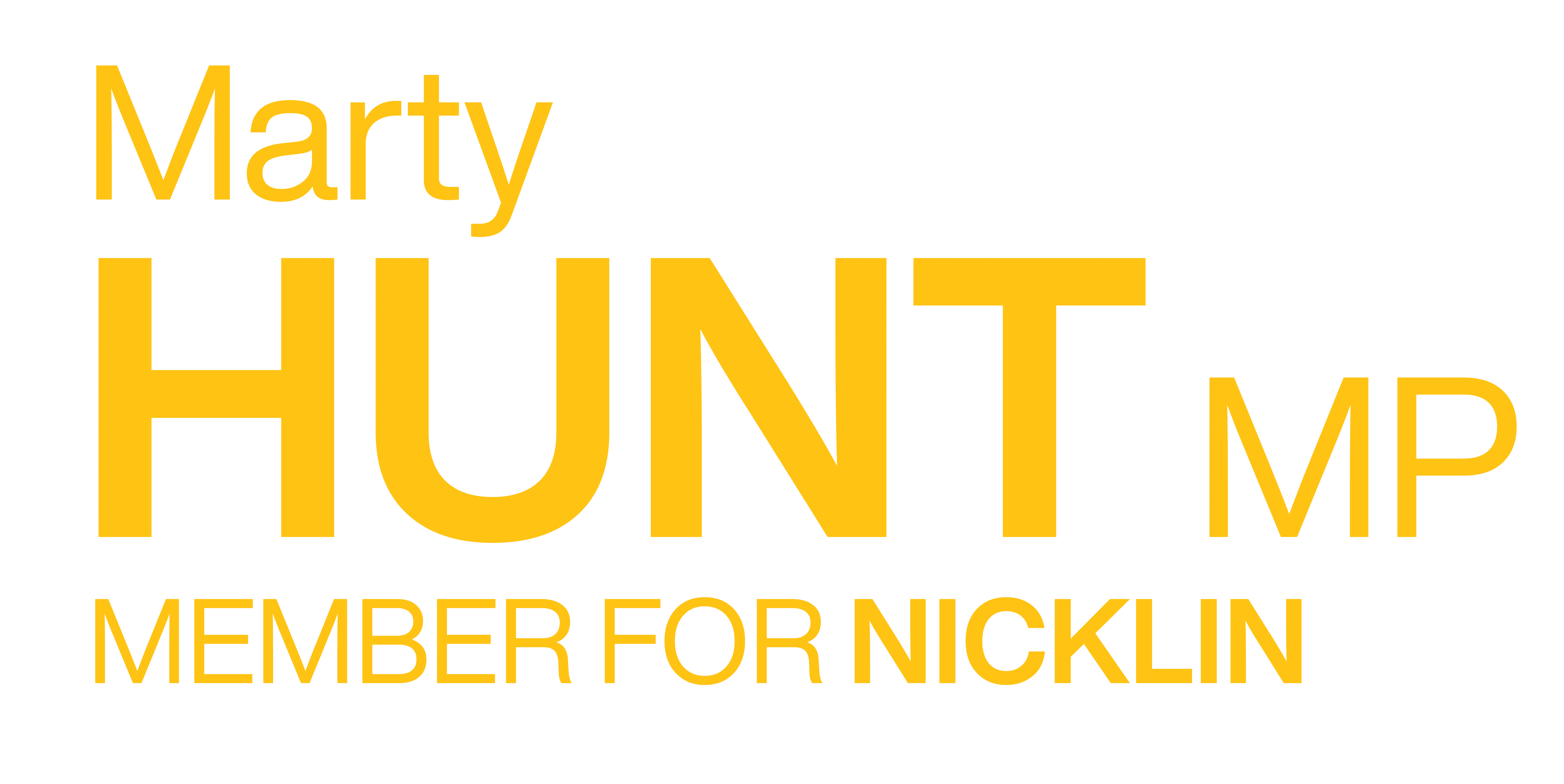 Marty Hunt wordmark yellow